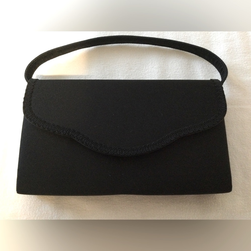 Black Sateen Hand/Crossbody Bag - For Day or Evening